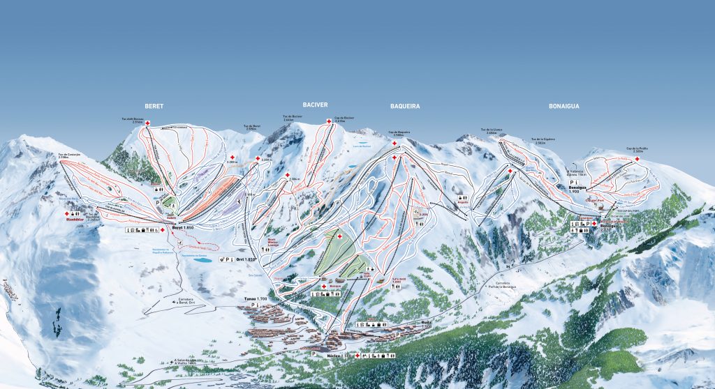 Mapa de pistas Baqueira 2023